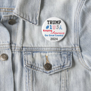 Badge Rond 5 Cm Trump 2024 MODIFIER Nom Quelque Parti