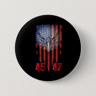 Badge Rond 5 Cm Trump 2024 Président 45 Et 47 États-Unis Drapeau T