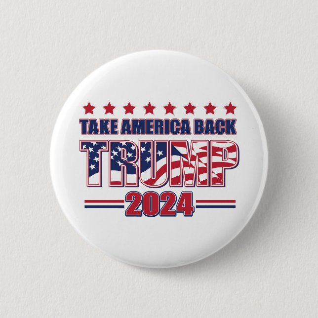 Badge Rond 5 Cm TRUMP-2024 Reprendre l'Amérique (Devant)