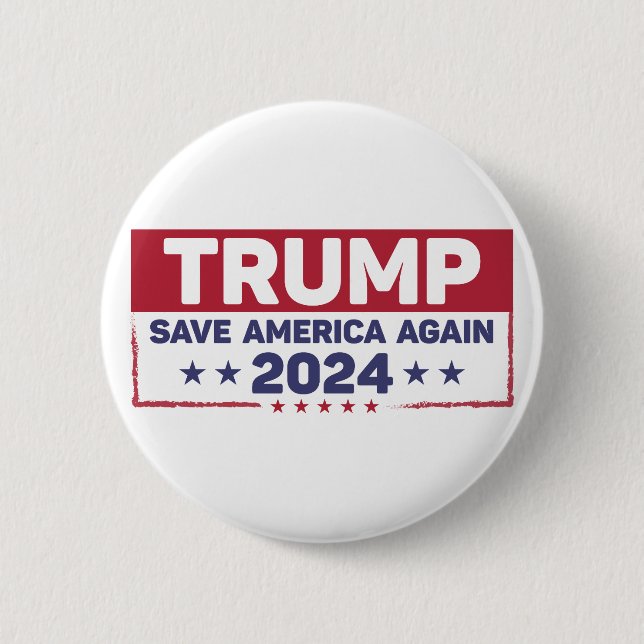 Badge Rond 5 Cm Trump 2024 Sauvez à nouveau l'Amérique (Devant)