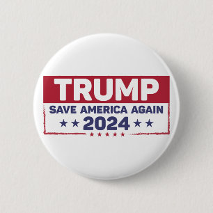Badge Rond 5 Cm Trump 2024 Sauvez à nouveau l'Amérique