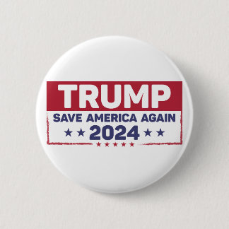 Badge Rond 5 Cm Trump 2024 Sauvez à nouveau l'Amérique