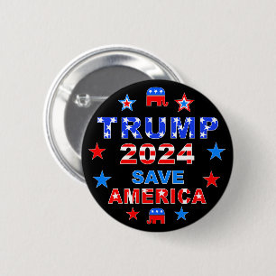 BADGE ROND 5 CM TRUMP 2024 SAVE AMERICA