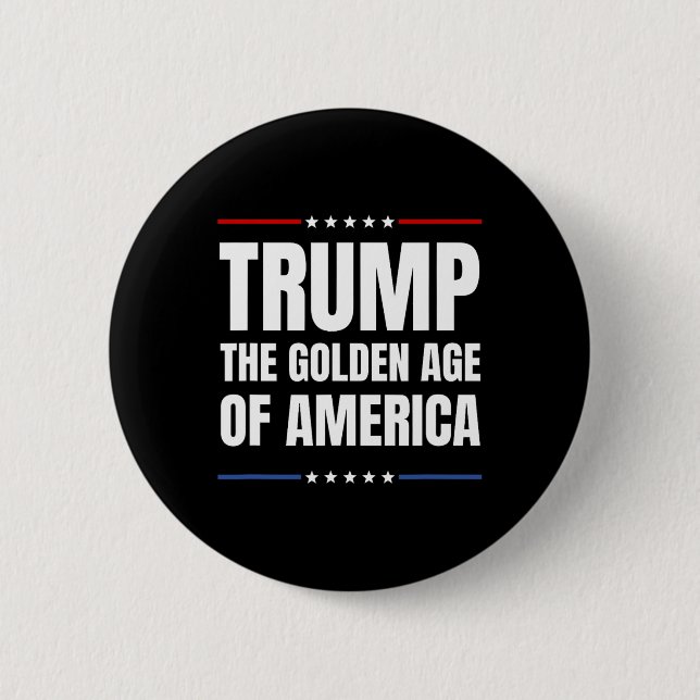 Badge Rond 5 Cm Trump 2025 L'Âge D'Or Des Américains (Devant)