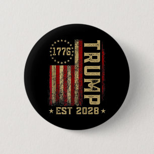 Badge Rond 5 Cm Trump 2028 Vote Donald Trump America Drapeau améri