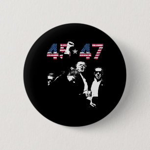 Badge Rond 5 Cm Trump 45 47 Fight Fight Fight Inauguration Day 202