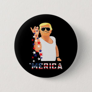 Badge Rond 5 Cm Trump 4 juillet 
