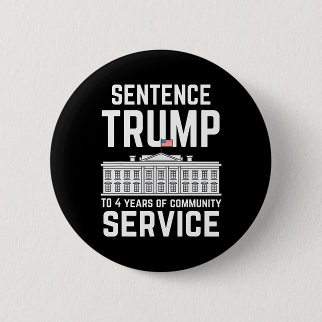 Badge Rond 5 Cm Trump À 4 Ans De Service Communautaire 5 (Devant)