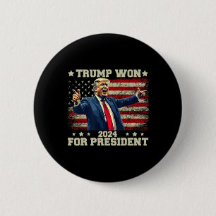 Badge Rond 5 Cm Trump a encore gagné élection 2025 Président 47 èm