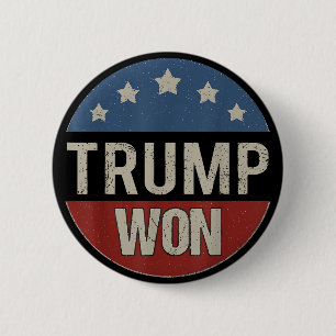 Badge Rond 5 Cm Trump a gagné 2024 Passons à autre chose Patriotiq