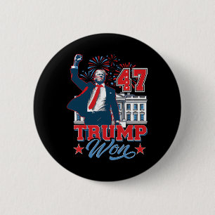 Badge Rond 5 Cm Trump A Gagné 2024 Pour Remporter Le 47ème De La M