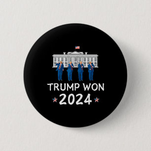 Badge Rond 5 Cm Trump a gagné 2025 Trump danse à la Maison Blanche