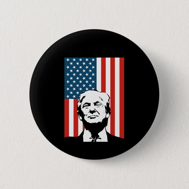 Badge Rond 5 Cm Trump à l'épreuve des balles (Devant)