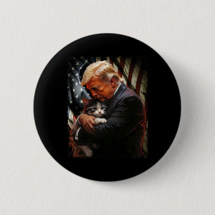 Badge Rond 5 Cm Trump Accroche Un Chat Orange 2024 Pour Rendre Les