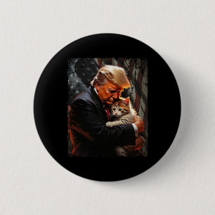 Badge Rond 5 Cm Trump Accroche Un Chat Orange 2024 Pour Rendre Les