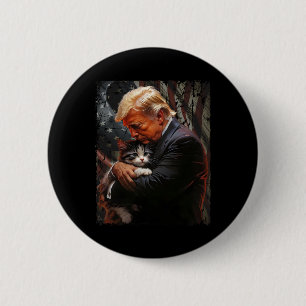 Badge Rond 5 Cm Trump Accroche Un Chat Orange 2024 Pour Rendre Les