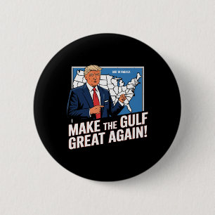 Badge Rond 5 Cm Trump Amérique du Golfe du Mexique Président Trump
