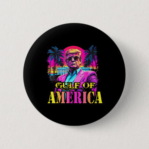 Badge Rond 5 Cm Trump Amérique Golfe Mexique Mexique Président Tru
