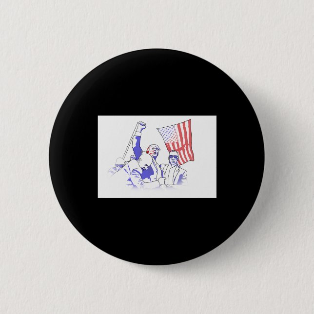 Badge Rond 5 Cm Trump Attaqué En 2024 (Devant)