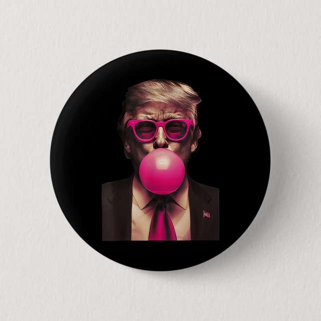 Badge Rond 5 Cm Trump Bubble Gum Funny 1 (Devant)