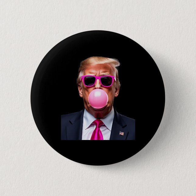 Badge Rond 5 Cm Trump Buble Gum Rose (Devant)