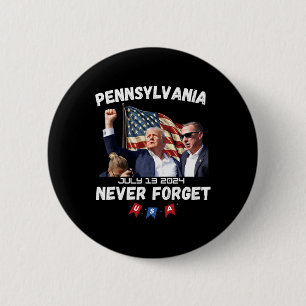 Badge Rond 5 Cm Trump Butler Pennsylvanie n'oublie jamais