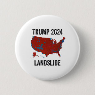 Badge Rond 5 Cm Trump - Carte des élections de 2024 à la suite d'u