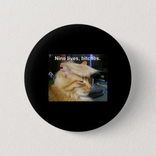 Badge Rond 5 Cm Trump Cat Nine vit drôle Trump 2024 Vote Électio