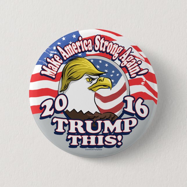 Badge Rond 5 Cm Trump cet Eagle 2016 (Devant)