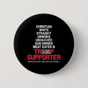 Badge Rond 5 Cm Trump Christian White droite républicain sans voix