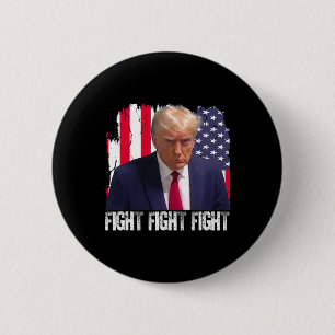 Badge Rond 5 Cm Trump Combat Combat Combat Drapeau Américain Donal