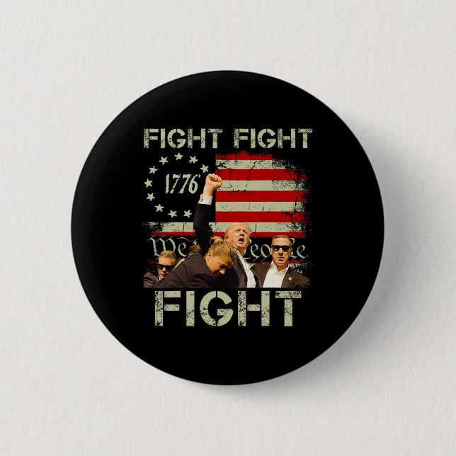 Badge Rond 5 Cm Trump Combat Combattre Les Signaux Trump Aux Améri (Devant)