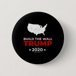 Badge Rond 5 Cm Trump Construit Le Mur Pro États-Unis Conservateur
