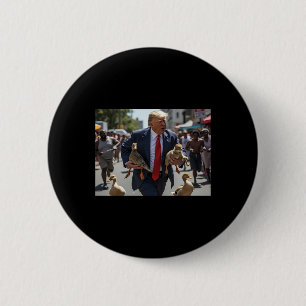 Badge Rond 5 Cm Trump Détenant Du Canard Et Du Chat Voter Trump Pe