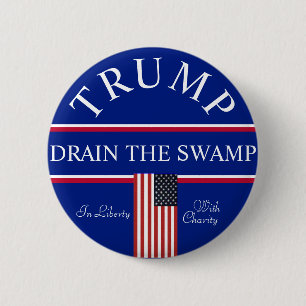 Badge Rond 5 Cm Trump Drain the Swamp 