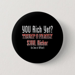 Badge Rond 5 Cm Trump, Drôle Corrompu Politique, S'enrichit En Fon