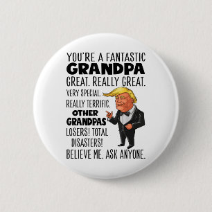 Badge Rond 5 Cm Trump Drôle Vous Un Grand-Père Fantastique Grand V