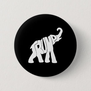 Badge Rond 5 Cm Trump Eléphant Républicain Trump Supporter Préside