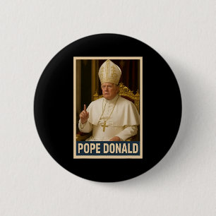 Badge Rond 5 Cm Trump en tant qu'Eglise du Vatican Pape Trump drôl
