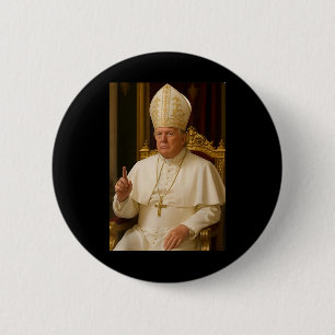 Badge Rond 5 Cm Trump en tant qu'Eglise du Vatican Pape Trump drôl