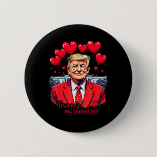 Badge Rond 5 Cm Trump est mon coeur de Saint Valentin drôle
