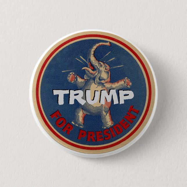 Badge Rond 5 Cm Trump et le président (Devant)
