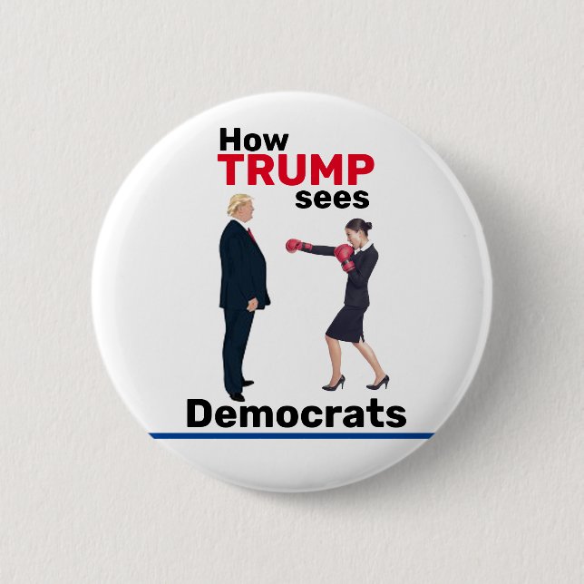 Badge Rond 5 Cm Trump et les démocrates (Devant)