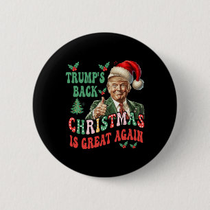 Badge Rond 5 Cm Trump et Trump se réjouissent à nouveau de Noël de