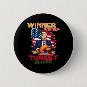 Badge Rond 5 Cm Trump Gagnante de Thanksgiving Turquie Dinner Coo