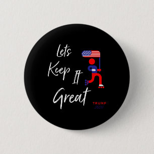 Badge Rond 5 Cm Trump Garder l'Amérique Grande Réélire Chemise Tee