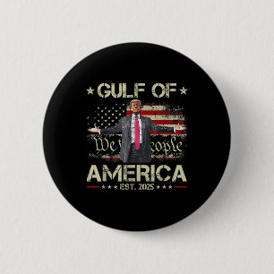 Badge Rond 5 Cm Trump Golfe Des États-Unis Amérique Est 2025 Etats