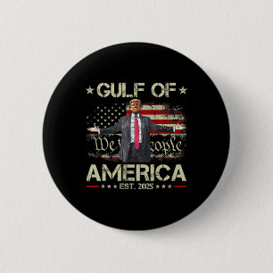 Badge Rond 5 Cm Trump Golfe Des États-Unis Amérique Est 2025 Etats