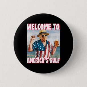 Badge Rond 5 Cm Trump Golfe Des États-Unis Golfe Drôle Du Mexique