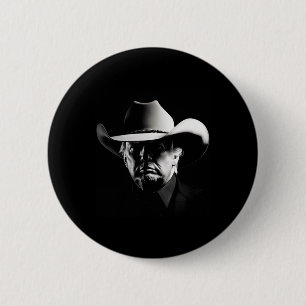 Badge Rond 5 Cm Trump Head Cowboy Usa 2024 Vote Election Us Maga